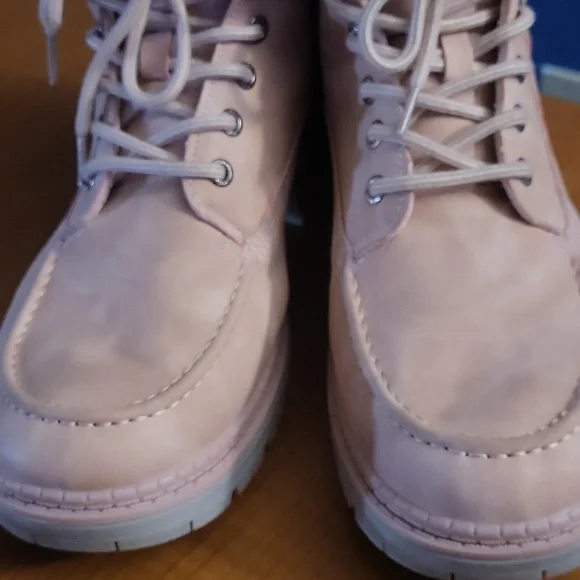 Pink Suede 11.5 Or 42 Outdoors Lace-Up Ankle Boots - Picture 12 of 12